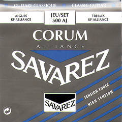Savarez 500AJ Alliance Corum Комплект струн для классической гитары, сильное натяжение, посеребренные
