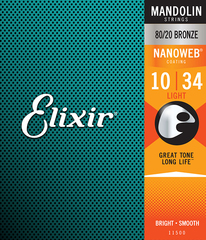 Elixir 11500 NANOWEB Комплект струн для мандолины, Light, 10-34