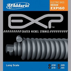 D'Addario EXP160 Coated Комплект струн для бас-гитары, Medium, 50-105
