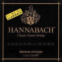 Hannabach 728MTC Custom Made Комплект струн для классической гитары, карбон/посеребренные, ср.натяж