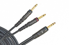 Planet Waves PW-INS-20 Custom Series Инструментальный кабель 6.1м, 1/4" стерео - 2х 1/4" моно