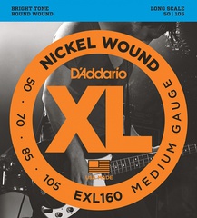 D'Addario EXL160 XL NICKEL WOUND Струны для бас-гитары Long Medium 50-105 