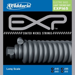 D'Addario EXP165 Coated Комплект струн для бас-гитары, Light Top/Medium Bottom, 45-105, Long Scale