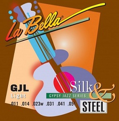 La Bella GJL-BE Gypsy Jazz Silk&Steel Комплект струн для акустической гитары, Light, 11-51, шарик