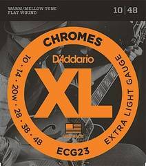 D'Addario ECG23 Chromes Flat Wound Комплект струн для электрогитары, Extra Light, 10-48 