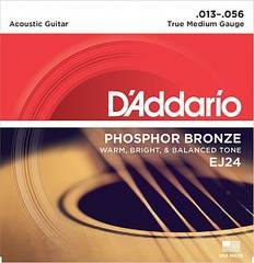 D'Addario EJ24 Phosphor Bronze Комплект струн для акустической гитары, фосфор/бронза, True Medium, 13-56