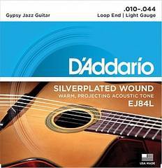 D'Addario EJ84L Gypsy Jazz Комплект струн для акустической гитары, петли на концах, Light, 10-44
