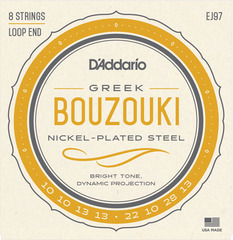 D'Addario EJ97 Комплект струн для греческого бузуки, никелированные, 10-28