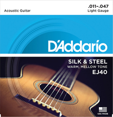 D`Addario EJ40 SILK&STEEL Струны для акустической гитары посеребренные сталь и шелк 11-47 