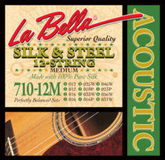 La Bella 710-12M Medium Комплект струн для акустической 12-струнной гитары "шелк и сталь" 12-56
