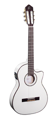 Ortega RCE145WH Family Series Pro Классическая гитара со звукоснимателем, размер 4/4, белая, с чехлом