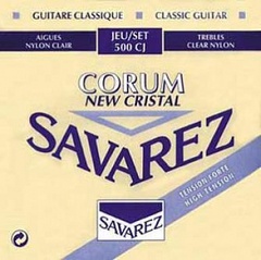 Savarez 500CJ New Cristal Corum Комплект струн для классической гитары, сильное натяжение, посеребренные